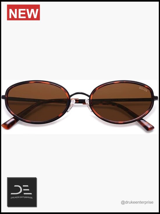 Retro Oval Polarized Sunglasses with UV400 Protection for Women Men Amazon.com: SOJOS Chic Oval Polarized Sunglasses for Women  main image 4